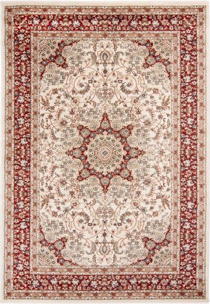 Mazovia Orientteppich Oriente Teppich - Traditioneller Teppich Orient Rot Creme, 80 x 150 cm, Geeignet für Fußbodenheizung, Pflegeleicht, Wohnzimmerteppich