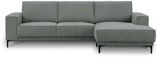 OTTO home Ecksofa Polsterecke Oland, Struktur, Flachgewebe, Luxus-Microfaser, Boucle, L-Form, 280 cm, Wellenunterfederung, Skandi-Design, Metallfüße