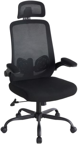 Sweetcrispy Ergonomischer Bürostuhl mit Kopfstütze & verstellbaren Armlehnen – höhenverstellbar, 360° drehbar, Gaming & Schreibtischstuhl für Homeoffice & Büro, Schwarz