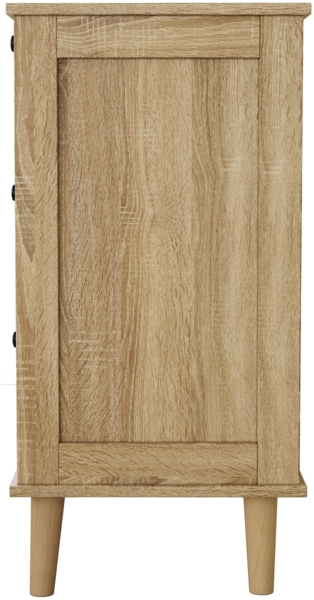 Schrank mit Rattangeflecht 80x40x80 cm, Kommode Holzfarbe, 4 Schubladen, Massivholzbeine Bild 8