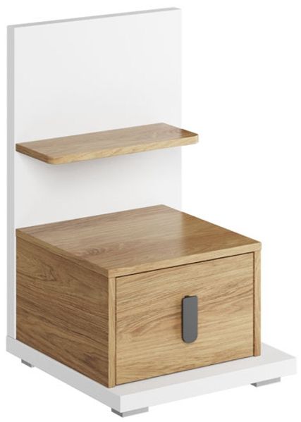 Nachtkonsole Simi Nachtschrank rechts 43cm weiß Hickory Oak