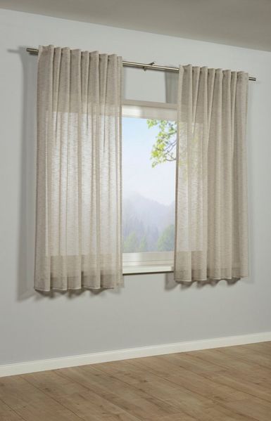 Sehlbach Gardine Schal Leinenoptik (1 St), Schlaufen, blickdicht, mit Gardinenband und verdeckten Schlaufen