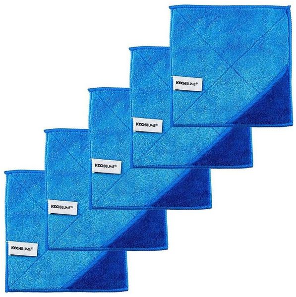 Kochblume Geschirrtuch Microfasertuch 18x18 cm, (Spar-Set, 5-tlg), 800g/m² Qualtität
