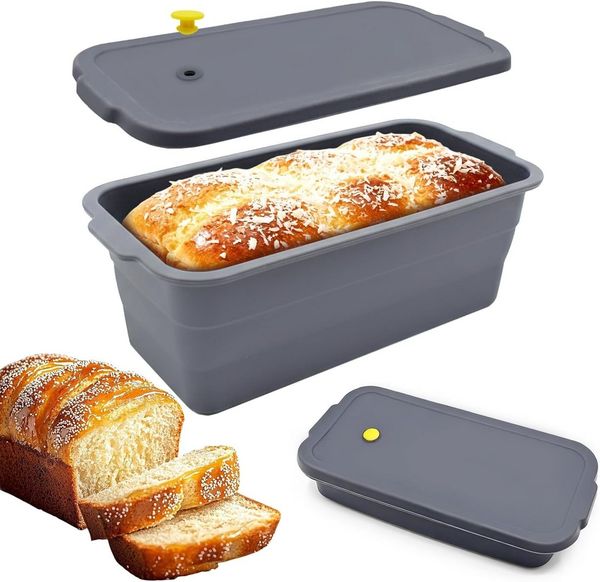 FELIXLEO Brotbackform Klappbare Brotbackform mit Deckel Silikon Antihaft 32x14,5x11,5cm, (1-tlg)