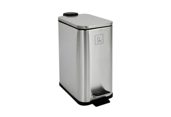SVITA Mülleimer ST5, Treteimer, Softclose-Funktion, 5L, Edelstahl, Silber