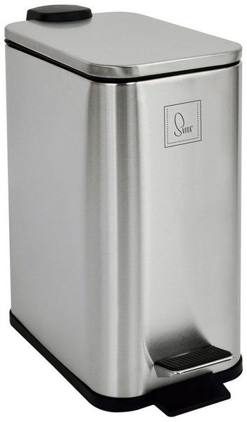 SVITA Mülleimer ST5, Treteimer, Softclose-Funktion, 5L, Edelstahl, Silber