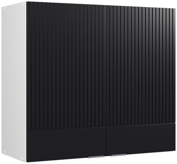 Küchenglasschrank Fame-Line Schwarz gestreift 80 cm Vicco
