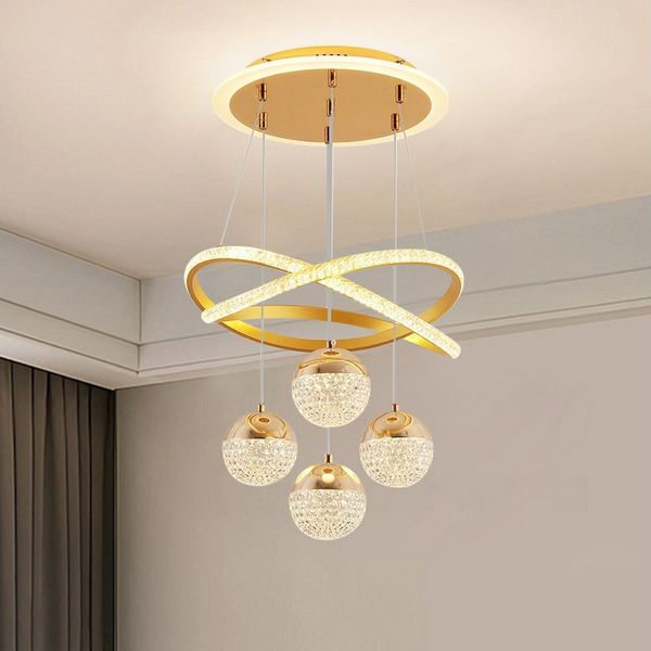 JDONG LED Pendelleuchte esstisch Hängeleuchte Schwarz/Gold 54W 100CM Dimmbar, LED fest integriert, Kaltweiß, Warmweiß, Neutralweiß, Tageslichtweiß, Pendellampe mit Downlight Höhenverstellbare Hängelampe für Wohnzimmer