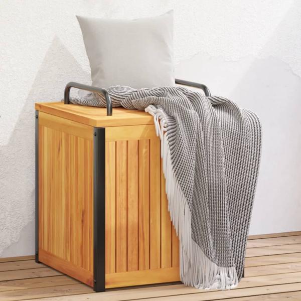 vidaXL Gartenbox 45 x 45 x 45/53 cm Massivholz Akazie und Stahl 367607