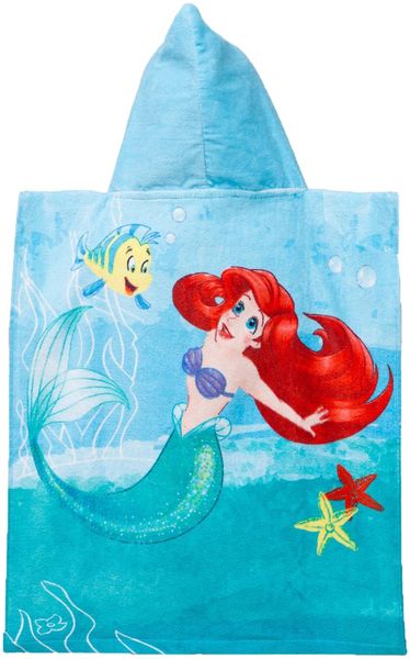 Disney Ariel Badeponcho für Kinder Hochwertiger Frottee aus 100 % Baumwolle