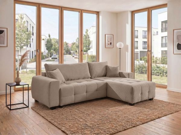 COLLECTION AB Ecksofa Bella L-Form, Breite 234 cm, Ecksofa,Schlaffunktion,Bonnelfederkern,Rückenkissen