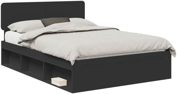 vidaXL Bettrahmen Schwarz 150 x 200 cm Massives Kiefernholz 3412061