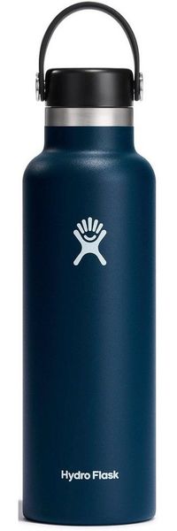 Hydro Flask - Water Bottle 621 ml (21 oz) - Vacuum Insulated Stainless Steel Water Bottle with Leak Proof Flex Cap and Powder Coat - Standard Mouth - Indigo