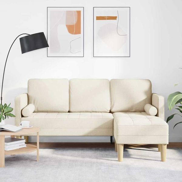 vidaXL Sofa Set mit Kissen Leinen Polyester 42001924
