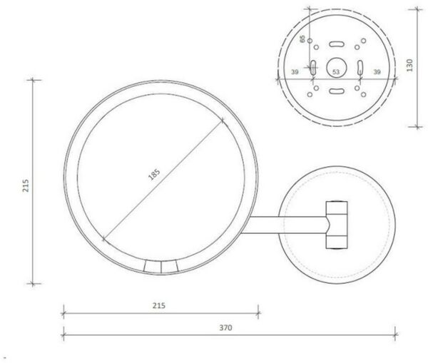Decor Walther Kosmetikspiegel Just Look Plus WD LED-Schminkspiegel 5x/7x Touchdimmer, Wandspiegel rund