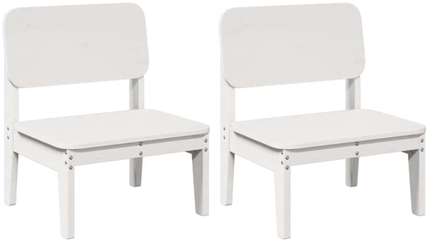 vidaXL Gartenstühle 2 Stk. Weiß 60x52,5x72 cm Massivholz Kiefer 859323