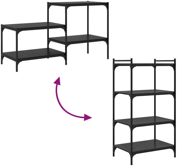 vidaXL Regalbrett 4 pcs Schwarz 60 x 40 x 1.5 cm Holzwerkstoff 875056 Bild 9