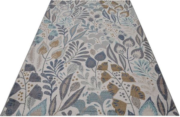 Esprit Outdoorteppich Lilly, ESP-21082, rechteckig, Höhe: 4 mm, Läufer, wetterfest mit blumigem Muster ideal für Balkon, Terrasse
