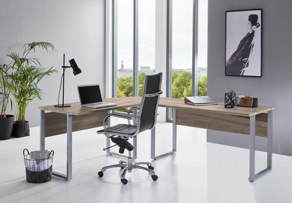 moebel-dich-auf Schreibtisch TABOR WINKELSCHREIBTISCH (Schreibtisch, 1-St, Winkelschreibtisch in 2 Farbvarianten), wechselseitig montierbar - Made in Germany