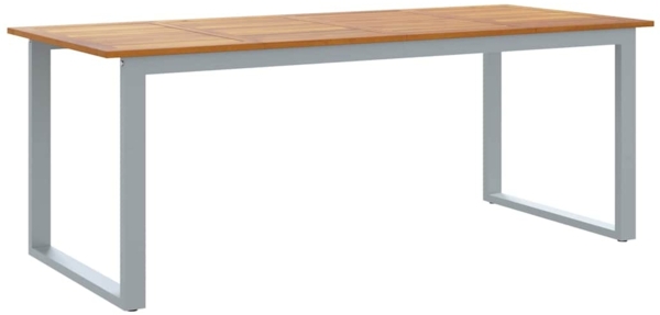 vidaXL Garten-Esstisch Grau 200 x 90 x 75 cm Massivholz Akazie 4010597