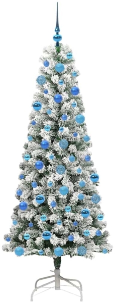 vidaXL Künstlicher klappbarer Weihnachtsbaum Grün und Weiß 180 cm 3395602 Bild 3