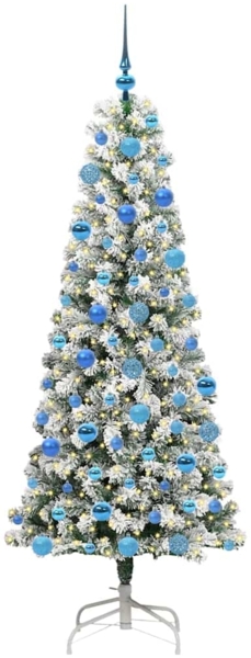 vidaXL Künstlicher klappbarer Weihnachtsbaum Grün und Weiß 180 cm 3395602 Bild 2
