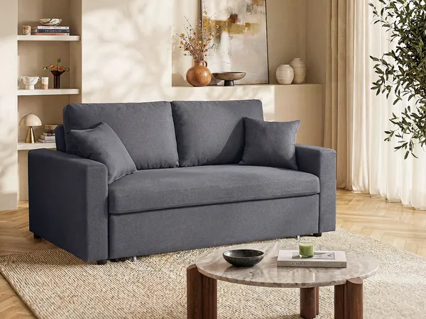 Vente-unique - INIZOR Sofa Stoff Grau - B 101 cm x H 85 cm x L 168 cm