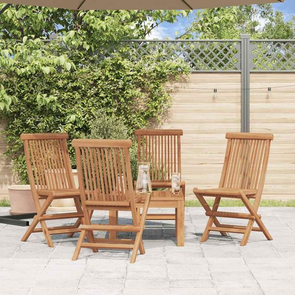 vidaXL Klappbare Gartenstühle 4 Stk. Massivholz Teak 43040