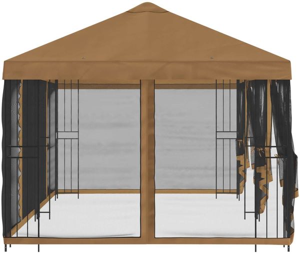 vidaXL Pavillon mit Seitenwänden 6 x 3 m Beige Polyester und Stahl 190 3375994 Bild 4