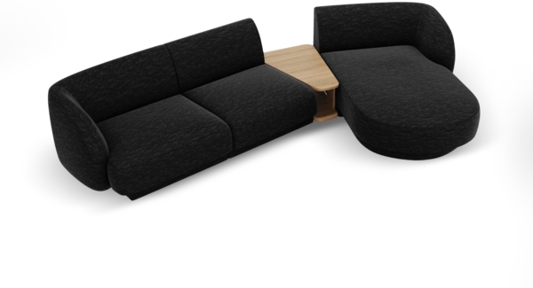 Micadoni Modulares Sofa Miley mit Recamiere 3-Sitzer Rechts Chenille Eden Anthrazit Bild 2