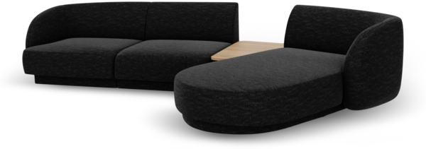 Micadoni Modulares Sofa Miley mit Recamiere 3-Sitzer Rechts Chenille Eden Anthrazit Bild 3