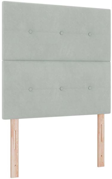 vidaXL Boxspringbett mit Kopfteil Hellgrau 120 x 200 cm Samt 3344933 Bild 6