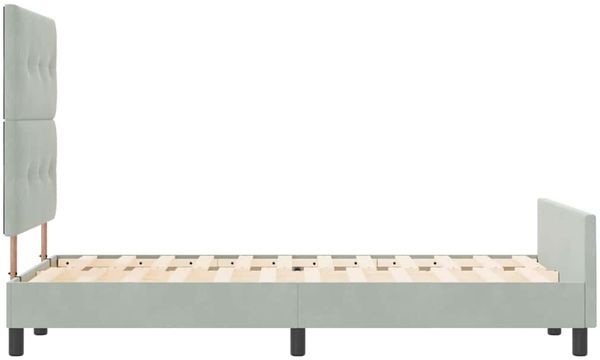 vidaXL Boxspringbett mit Kopfteil Hellgrau 120 x 200 cm Samt 3344933 Bild 8