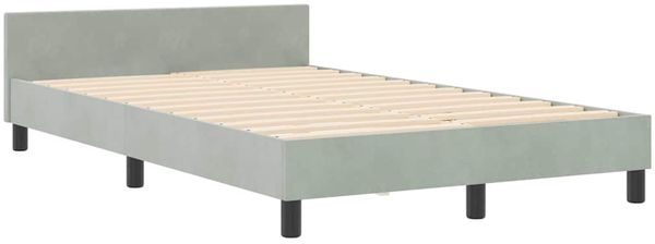 vidaXL Boxspringbett mit Kopfteil Hellgrau 120 x 200 cm Samt 3344933 Bild 4