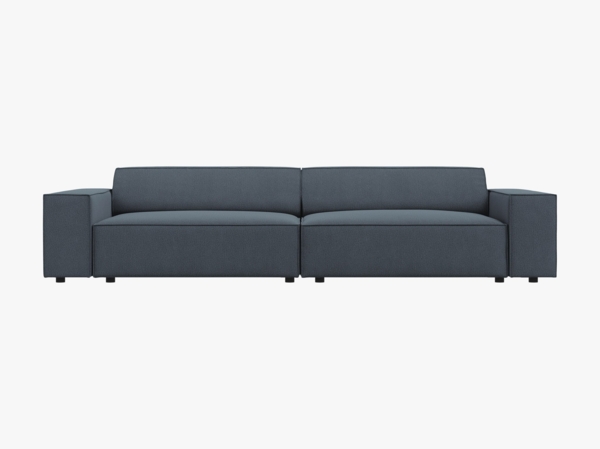 Micadoni Sofa Jodie 4-Sitzer Strukturierter Stoff Megan Blau
