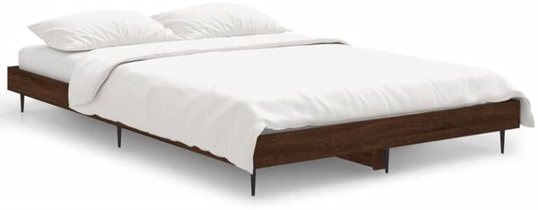Einzelbettgestell Design für Erwachsene ohne Matratze Braun Eiche 120x190 cm Holzwerkstoff d4150e