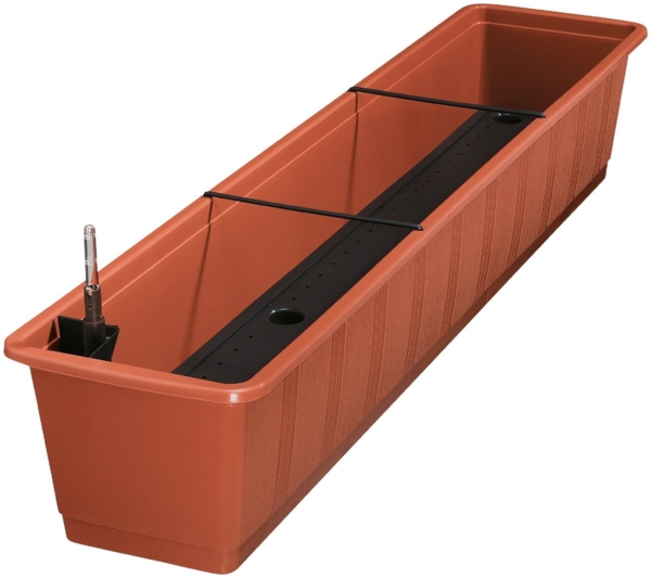Geli Bewässerungskasten Aqua Gr. 100 cm terra mit Wasserstandsanzeige
