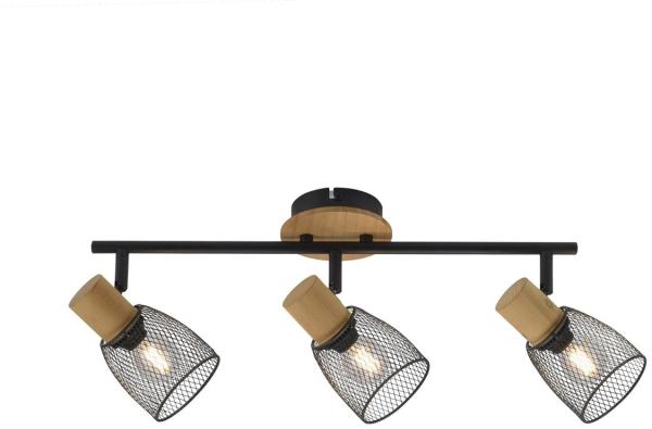 JUST LIGHT 15193-79 Deckenleuchte TAMIS 3-flammig schwarz Holz