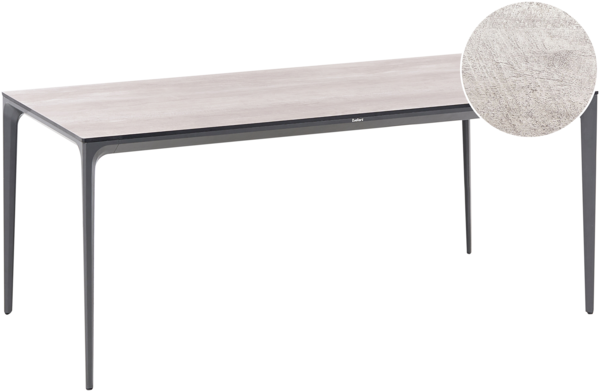 Gartentisch SOVARETO 180 cm 90 cm Holzoptik Hellgrau