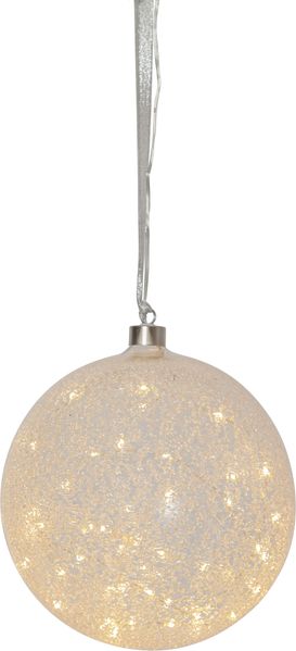 Glaskugel 'Glow Snow', 50 warmwhite LED,