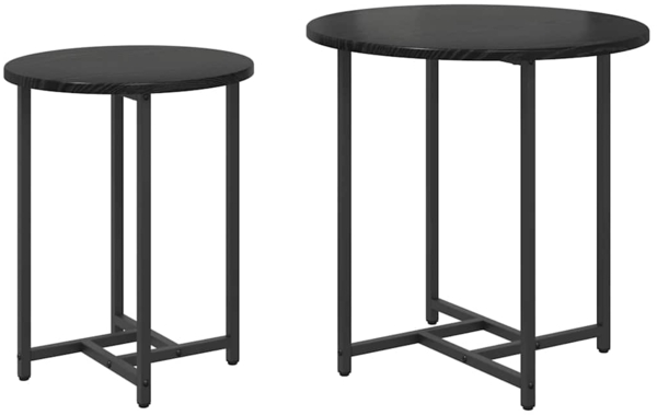 vidaXL Beistelltisch-Set 2 pcs Schwarz Eichen-Optik 869696