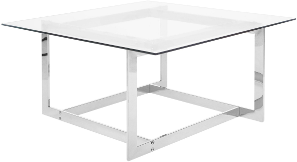 Couchtisch Glas Silber quadratisch 80 x 80 cm CRYSTAL