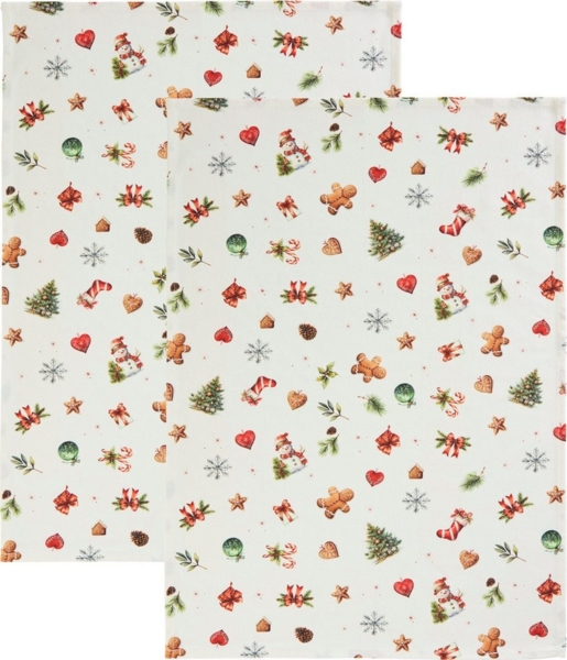 Erwin Müller Geschirrtuch Geschirrtuch "Noel" 2er-Pack, Baumwolle Motiv