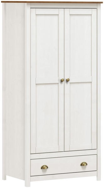 Kleiderschrank aus Kiefernholz 91 x 185 x 54 cm Weiß