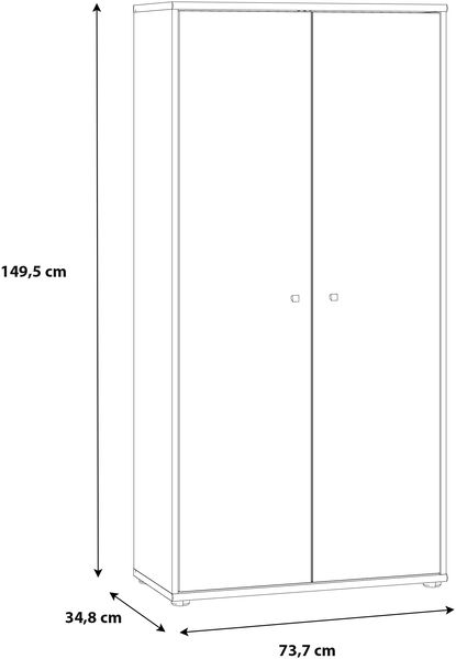 FORTE Tempra2 Kommode, Holzwerkstoff, Weiß, 73,7 x 149,5 x 34,8 cm Bild 6