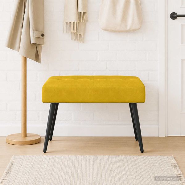 vidaXL Bank mit Knopfheftung Gelb 60 x 40 x 45 cm Samt 42038508