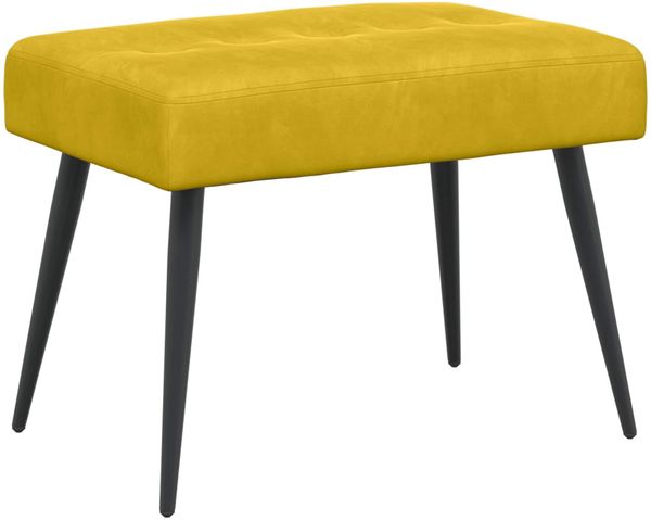 vidaXL Bank mit Knopfheftung Gelb 60 x 40 x 45 cm Samt 42038508