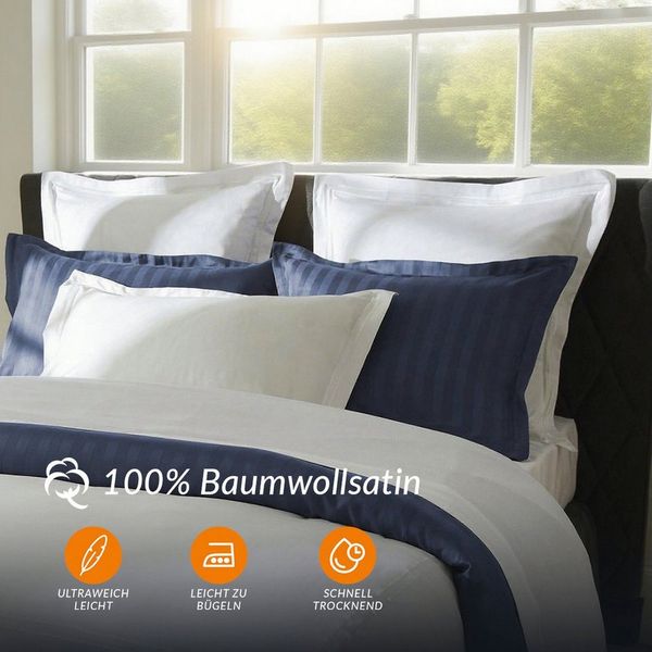 Pure cottom Kissenbezug 2er Set Baumwollsatin in verschiedenen Farben, verschiedene Größen