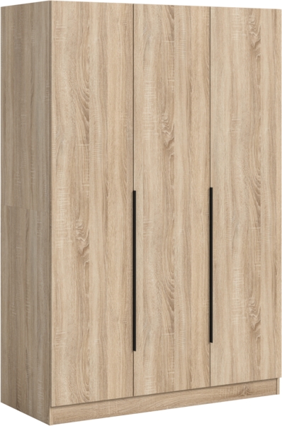 Kleiderschrank 3-türig (B/H/T: 120x180x52 cm) in Sonoma Eiche Nachbildung