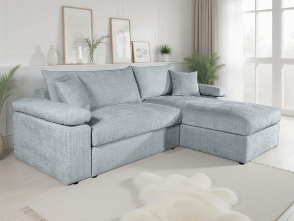 OTTO home Ecksofa Cosy L-Form, B: 234 cm, Sitzaufbau im Sandwich-Federkern, 2 Zierkissen, Mega-Sofa, Cord oder Struktur weich, Kaltschaumauflage